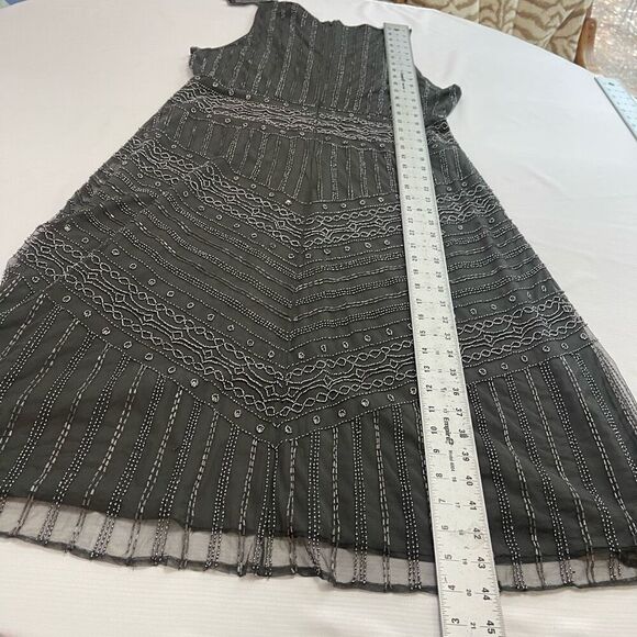 NWT Lauren Ralph Lauren Black Label Grey Beaded Embellished Dress Size 14 New - Picture 9 of 9